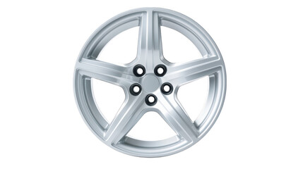 Obraz premium Sleek whiterimmed wheel, a closeup look at automotive excellence and modern design
