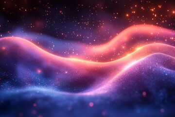 Obraz premium Abstract technology background with a blue gradient and curved lines vector presentation design, in a flat style, a minimalistic background. Illustration of a futuristic background