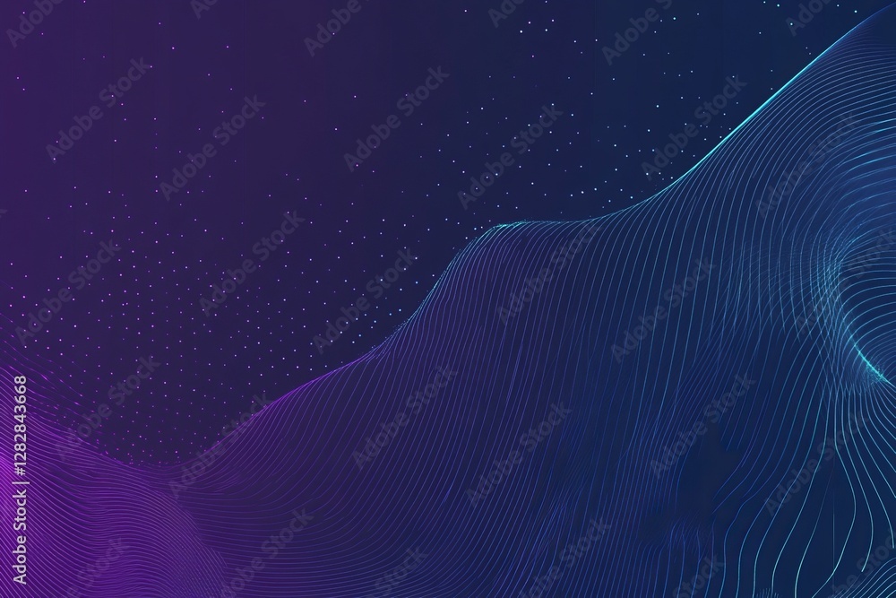 Poster abstract technology background with a blue gradient and curved lines vector presentation design, in 