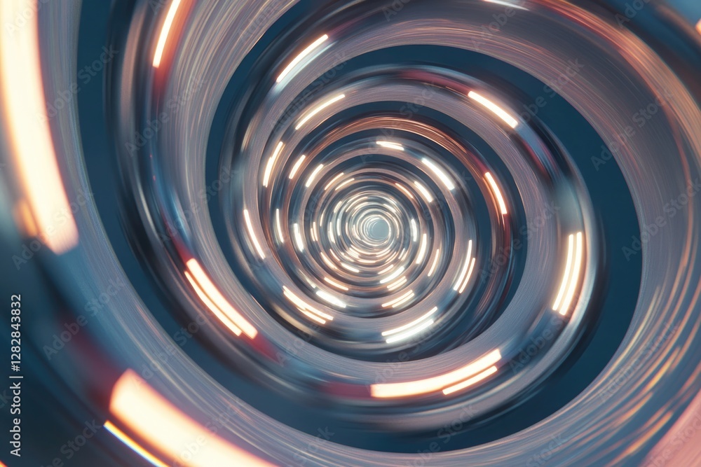 Poster creative rendering of vehicles arranged in spiral formation with dynamic light trails and wide copy 