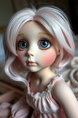 Elegant Doll in Satin Nightwear with Candlelit Ambiance