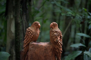 red tailed hawk from wood