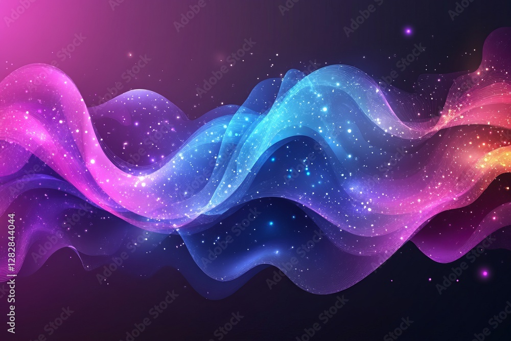 Poster abstract technology background with a blue gradient and curved lines vector presentation design, in 