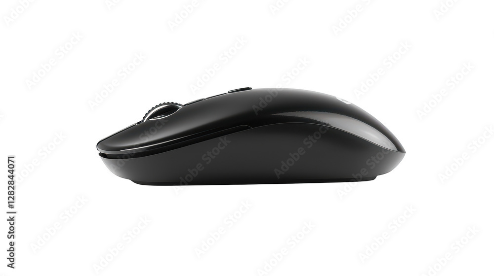 Poster closeup of computer mouse on black background, tech minimalism and dark sleek design