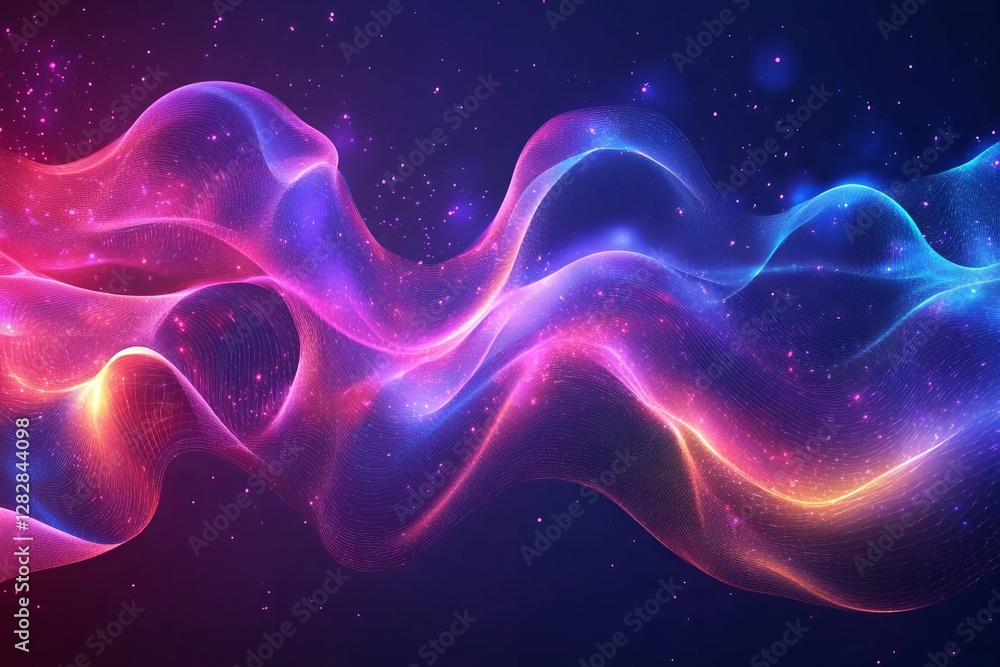 Poster abstract technology background with a blue gradient and curved lines vector presentation design, in 