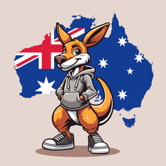 Aussie Kangaroo in Hoodie Vector © NecroArchitect