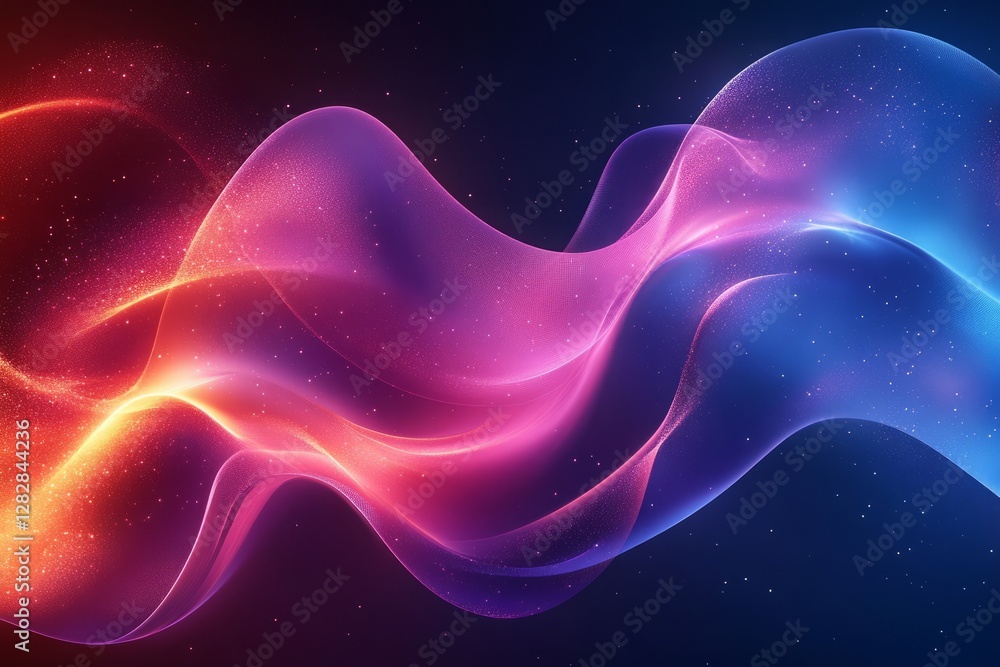 Poster abstract technology background with a blue gradient and curved lines vector presentation design, in 