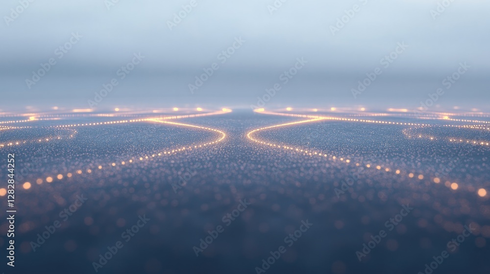 Aufkleber creative visualization of multiple runways crisscrossing in starburst pattern forming interconnected