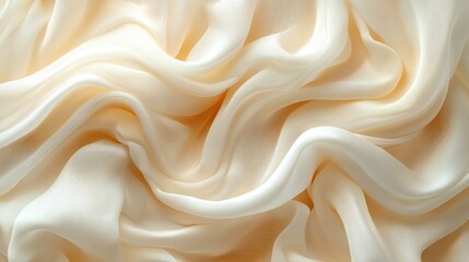 Obraz premium Draped beige silk fabric texture background