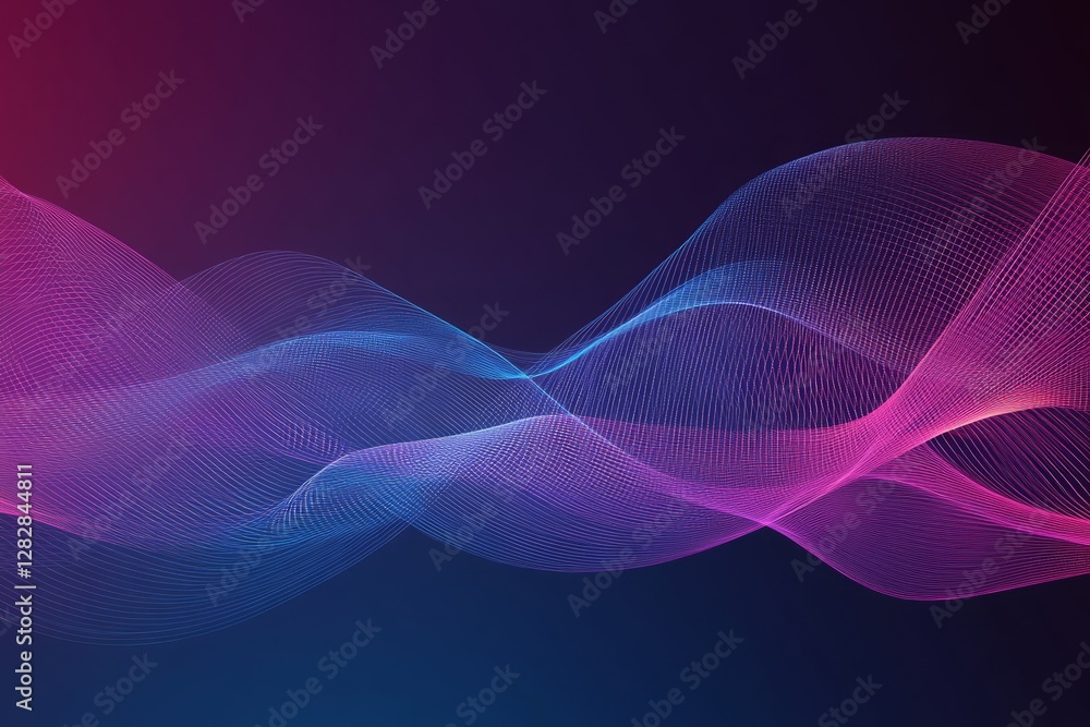 Poster abstract technology background with a blue gradient and curved lines vector presentation design, in 