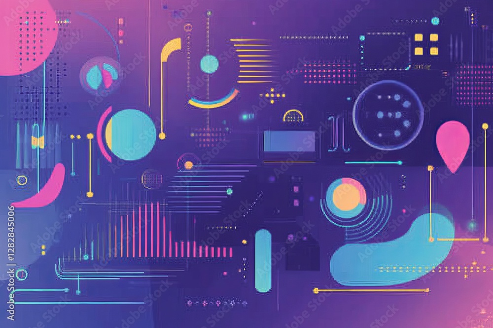 Poster abstract technology background with a blue gradient and curved lines vector presentation design, in 