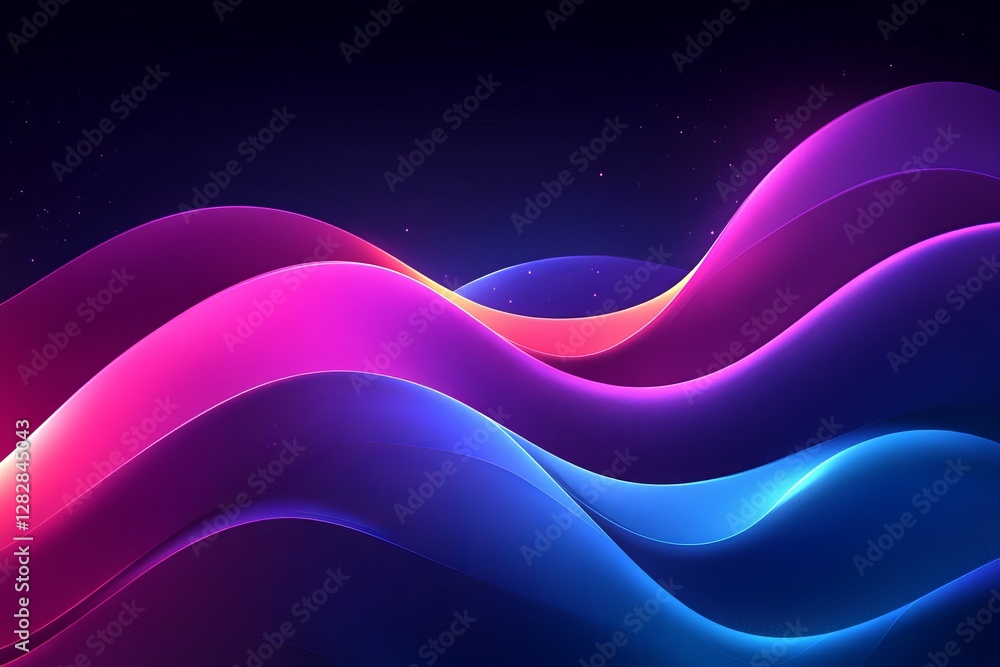 Poster abstract technology background with a blue gradient and curved lines vector presentation design, in 