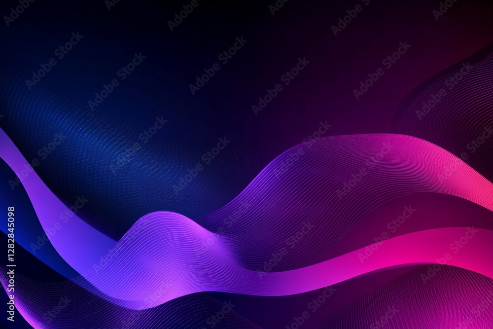 Poster abstract technology background with a blue gradient and curved lines vector presentation design, in 