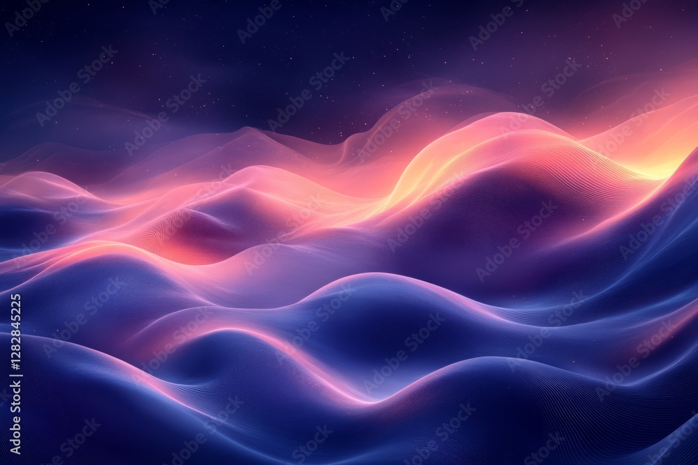 Poster abstract technology background with a blue gradient and curved lines vector presentation design, in 