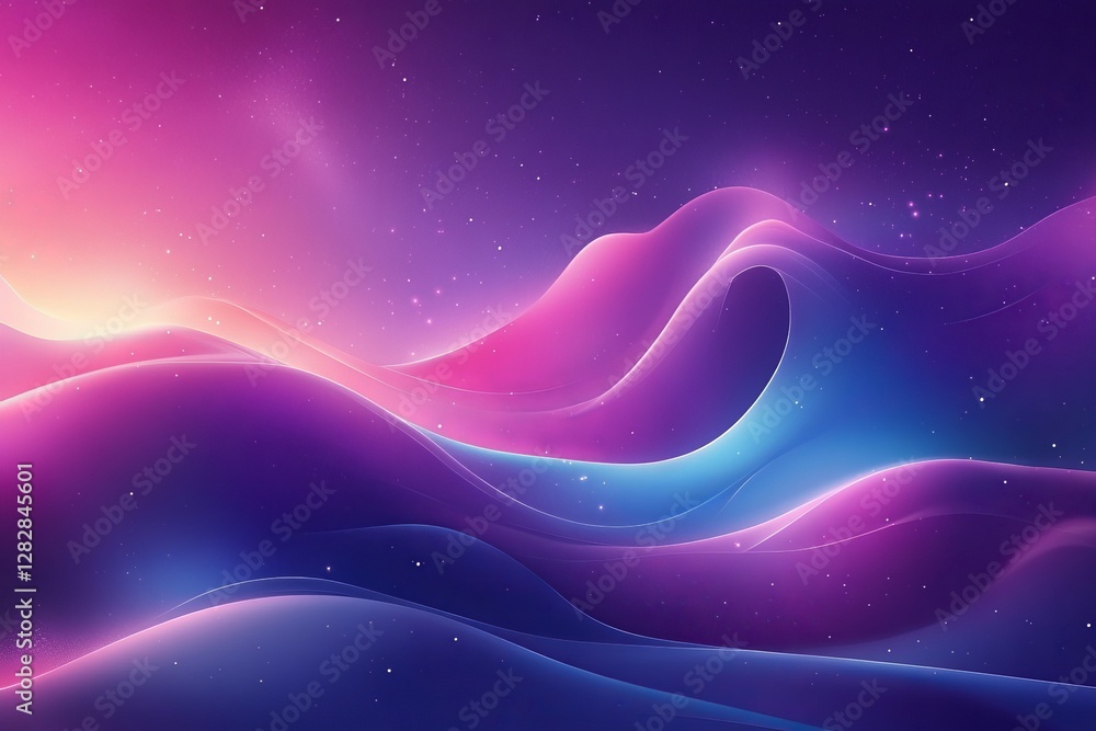 Poster abstract technology background with a blue gradient and curved lines vector presentation design, in 