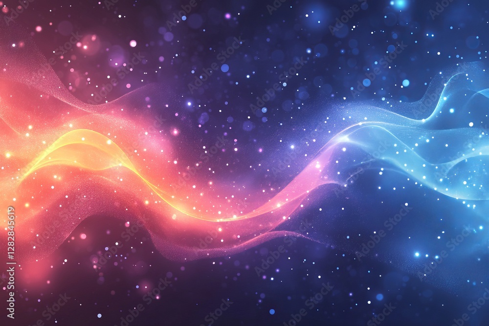 Poster abstract technology background with a blue gradient and curved lines vector presentation design, in 
