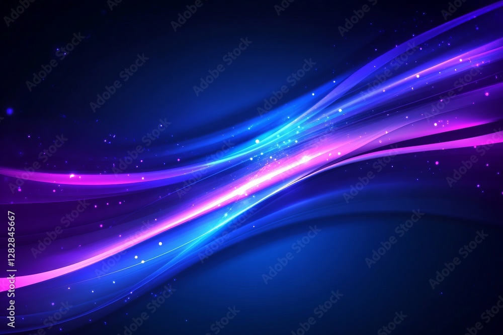 Poster abstract technology background with a blue gradient and curved lines vector presentation design, in 