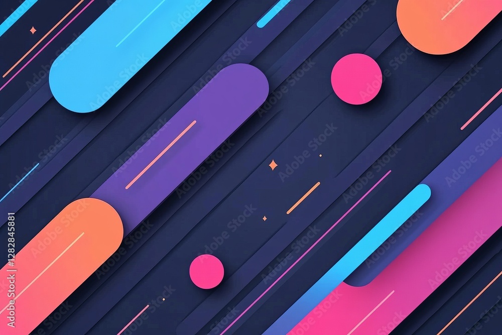 Poster abstract technology background with a blue gradient and curved lines vector presentation design, in 