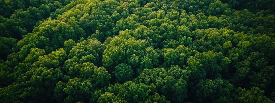 Aerial view of lush green forest canopy