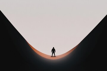 dramatic composition featuring silhouette of lone skateboarder under urban overpass highlighting essence of independent