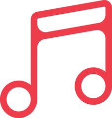 Music icon in outline rounded shape
