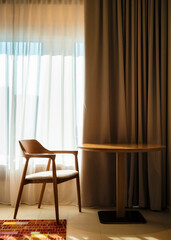 Table and chair Room interior design Window with daylight 