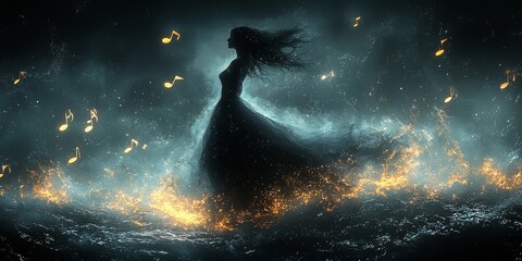 Mystical Siren Emerging from Enchanted Waters  

