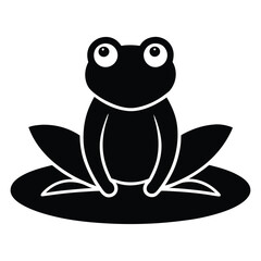seating frog, silhouette frog vector, frog icon