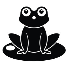 seating frog, silhouette frog vector, frog icon