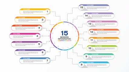 Infographic for presentation, 15 process.