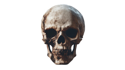 human skull isolated on black