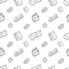 business pattern. startup seamless pattern. doodle business seamless pattern. startup background