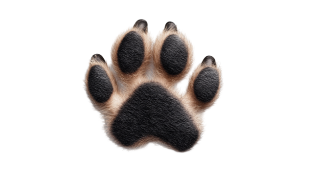 Paw print design transparency background png format creative graphic art