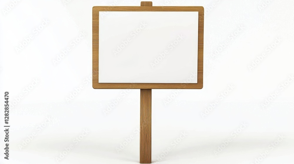 Poster minimalist 3d rendering of a blank protest sign against a white background for artistic expression
