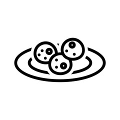 Vector black line icon for Cookie