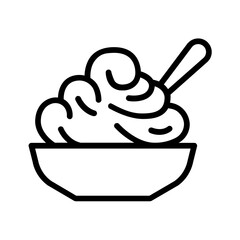 Vector black line icon for Cream
