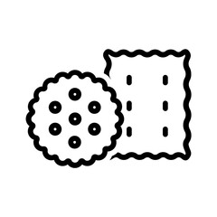 Vector black line icon for Crackers