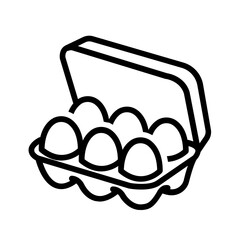 Vector black line icon for Eggs