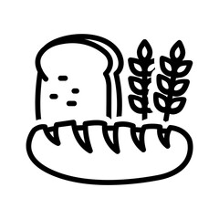 Vector black line icon for Breads