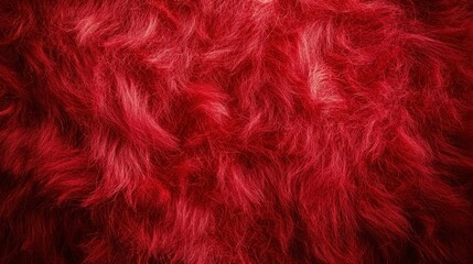 Naklejka premium A vibrant, abstract background showcasing the fluffy texture of red wool felt fibers, hinting at the rich hues and intricate patterns of traditional Chinese New Year decorations, a symphony of color