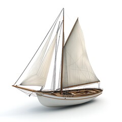 Obraz premium Elegant Yacht on the Water: This image showcases a pristine, classic yacht sailing, evoking a sense of luxury, travel, and adventure on the open sea.