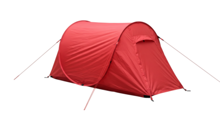 Red Pop-Up Camping Tent: Perfect for Outdoor Adventures. Isolated on Transparent Background.