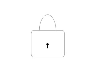 Black isolated lock icon vector.