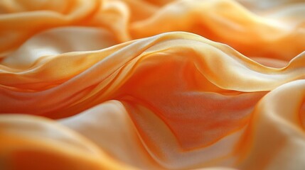 Obraz premium Golden silk drapes, soft folds, close-up, studio, texture