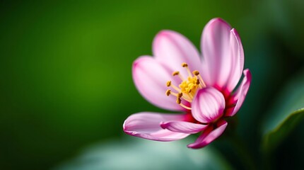 Fototapeta premium Photo Illustrating Simple Nature Elements A Detailed Macro Shot Of A Single Blooming Flower, With Sharp Focus And Rich Colors, Employing A Soft Light Source.