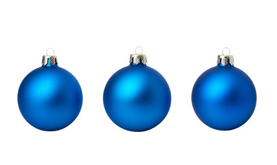 Blue Christmas ornaments shiningisolated on transparent background