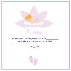 baby shower invitation for newborn baby girl vector