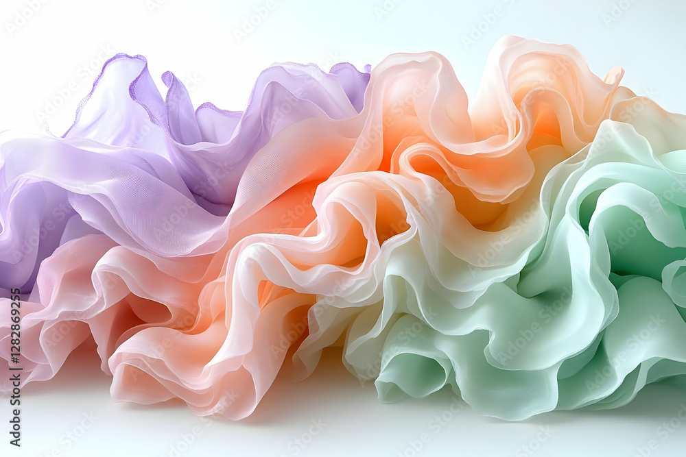 Poster pastel colored abstract wave texture with soft flowing gradient on white background for modern art a