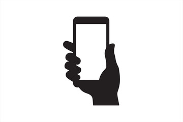 Hand Holding Phone Icon Modern Device Graphic Design