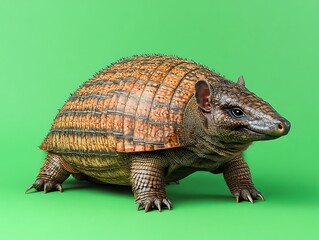 Fototapeta premium Armadillo walking, green screen